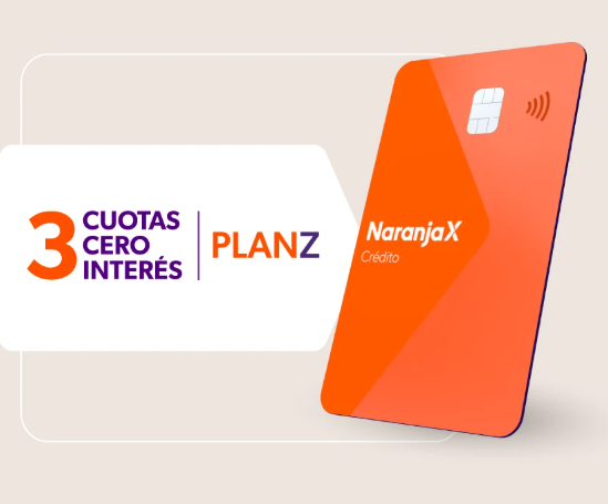 3 cuotas cero interés con NaranjaX Crédito, Plan Z